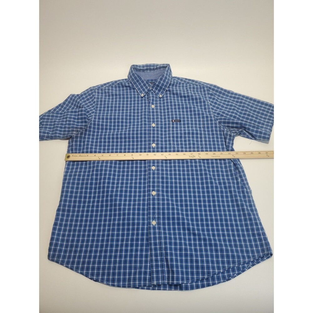 Chaps By Ralph Lauren Men's Short Sleeve Button Up Dress Shirt, Large, Blue - Picture 3 of 9